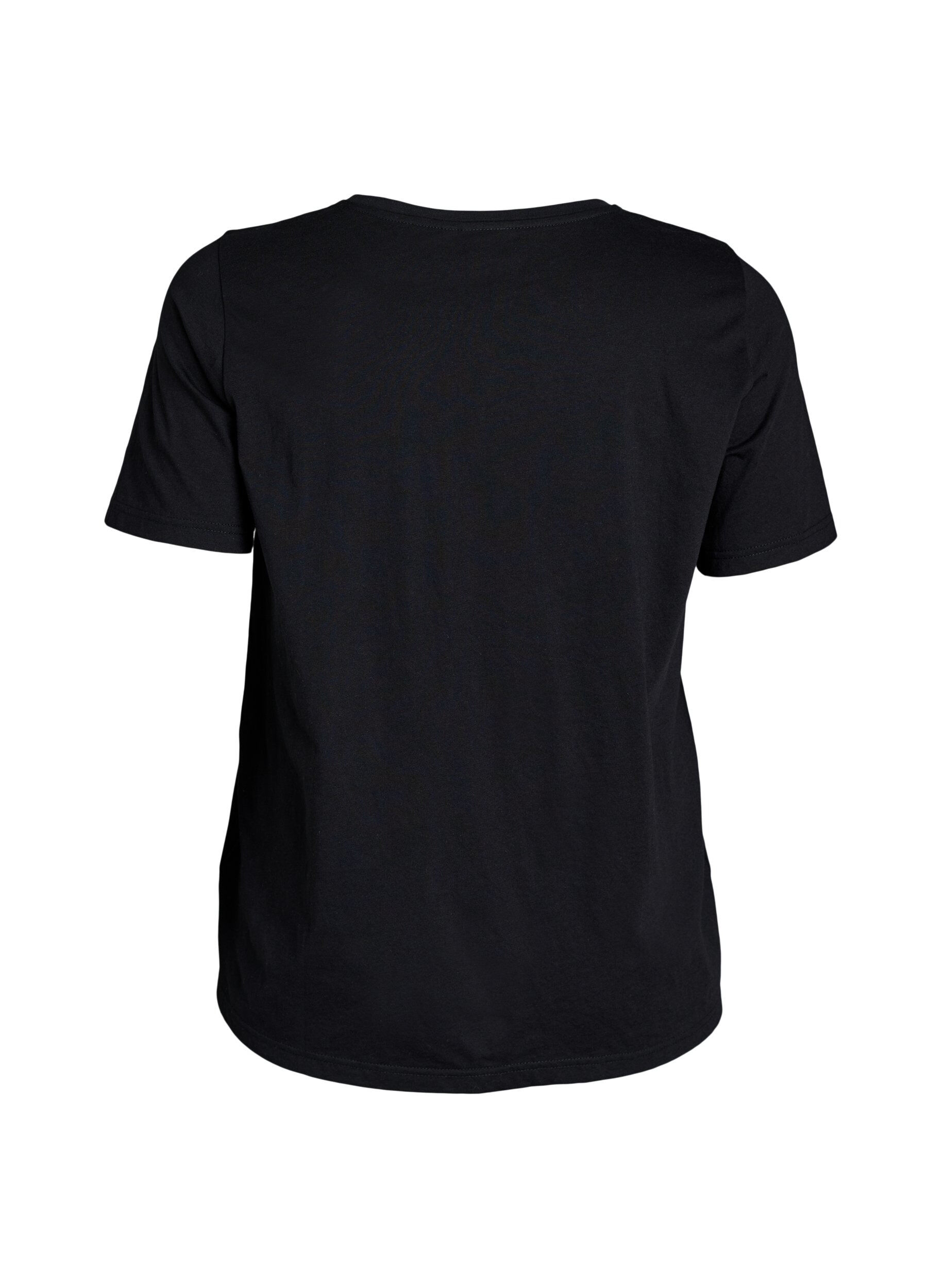 ZizziT-skjorte med trykk, Svart, Packshot image number 1