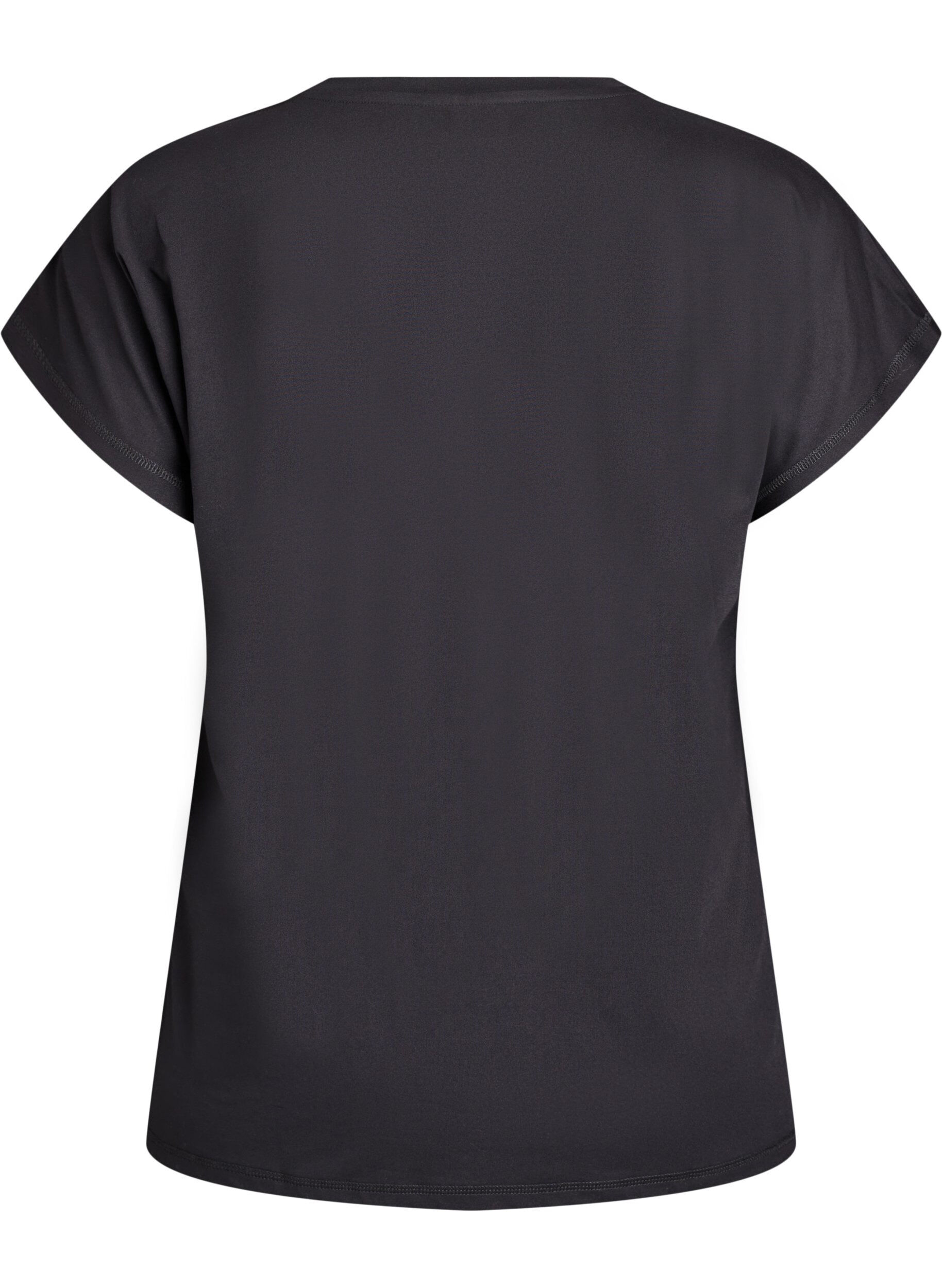 ZizziEnsfarget trenings-T-skjorte, Svart, Packshot image number 1