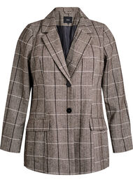 Klassisk rutete blazer, Grey Check