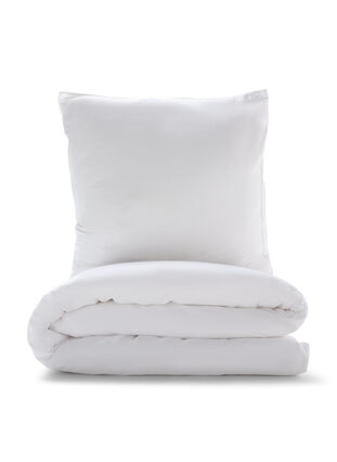 Ensfarget sengesett i bomull, White Alyssum, Packshot image number 0