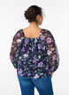 Chiffonbluse med blomstertrykk og lange ermer, Bl&aring;, Model image number 2