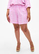 Stripete shorts i en blanding av lin og viskose, Rosa, Model image number 3