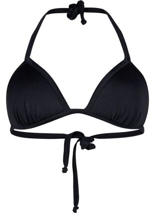 Zizzi Ensfarget trekantbikini, Svart, Packshot image number 0