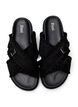 Wide fit - Slip-on sandal med volangkanter, Svart, Packshot image number 2