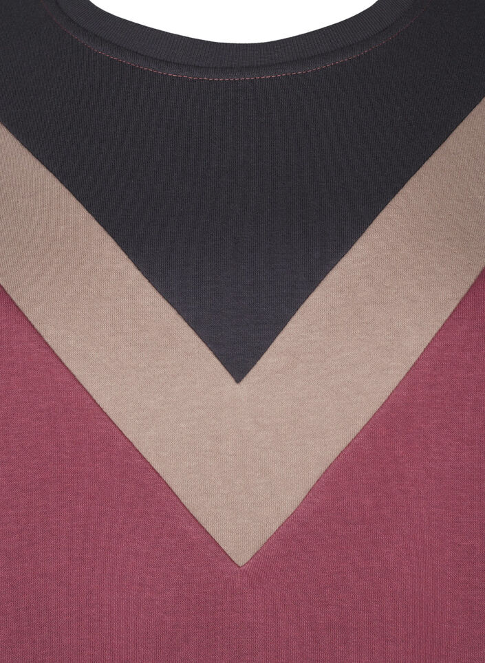 Lang, fargeblokket sweatshirt, Rose B. Color Block, Packshot image number 2