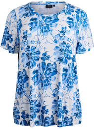 T-skjorte med blomstertrykk, Blue Flower