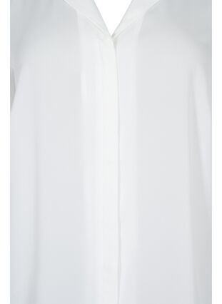 Ensfarget skjorte med v-hals, Bright White, Packshot image number 2