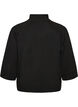Strikkebluse i viskoseblanding med rullehals, Svart, Packshot image number 1