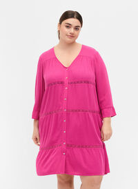Strandkjole i viskose , Raspberry Rose, Model