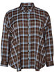 Rutete skjorte med Loose fit, Brun, Packshot image number 0