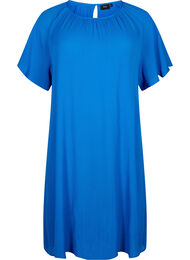 Kjole i viskose med korte ermer, Victoria blue
