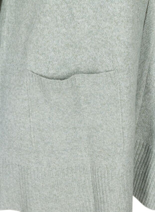 Melert strikket cardigan med lommer, Shadow Mel., Packshot image number 3