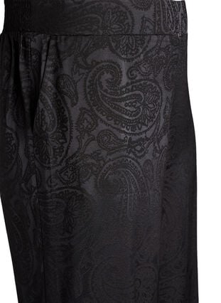 Zizzi Loose fit bukser med paisleymønster og høy midje, Svart, Packshot image number 2