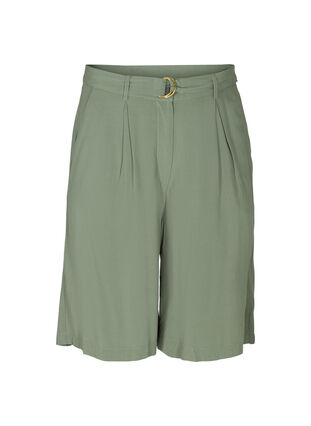 Lange shorts i viskose, Agave Green, Packshot image number 0