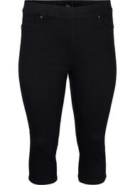 Denim-knebukser med elastisk linning, Black