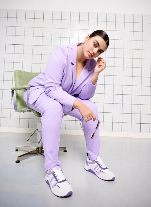Enkel blazer med knapp og pyntelommer, Purple Rose, Image image number 1