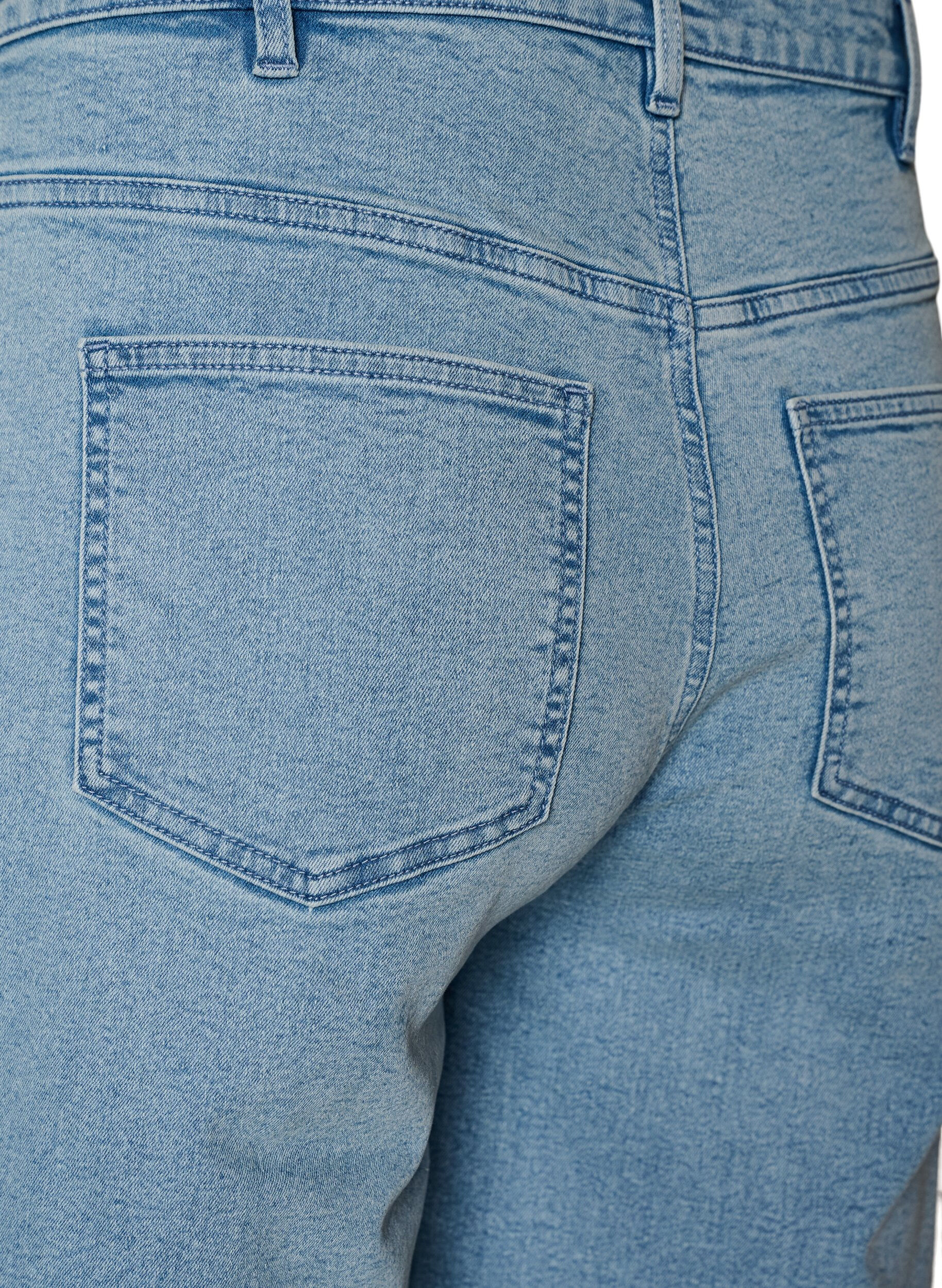 Zizzi L&oslash;se denimshorts med h&oslash;y midje, Bl&aring;, Packshot image number 3
