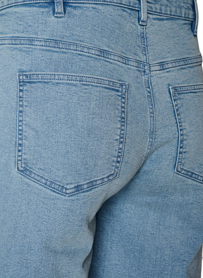 L&oslash;se denimshorts med h&oslash;y midje, Bl&aring;, Packshot image number 3