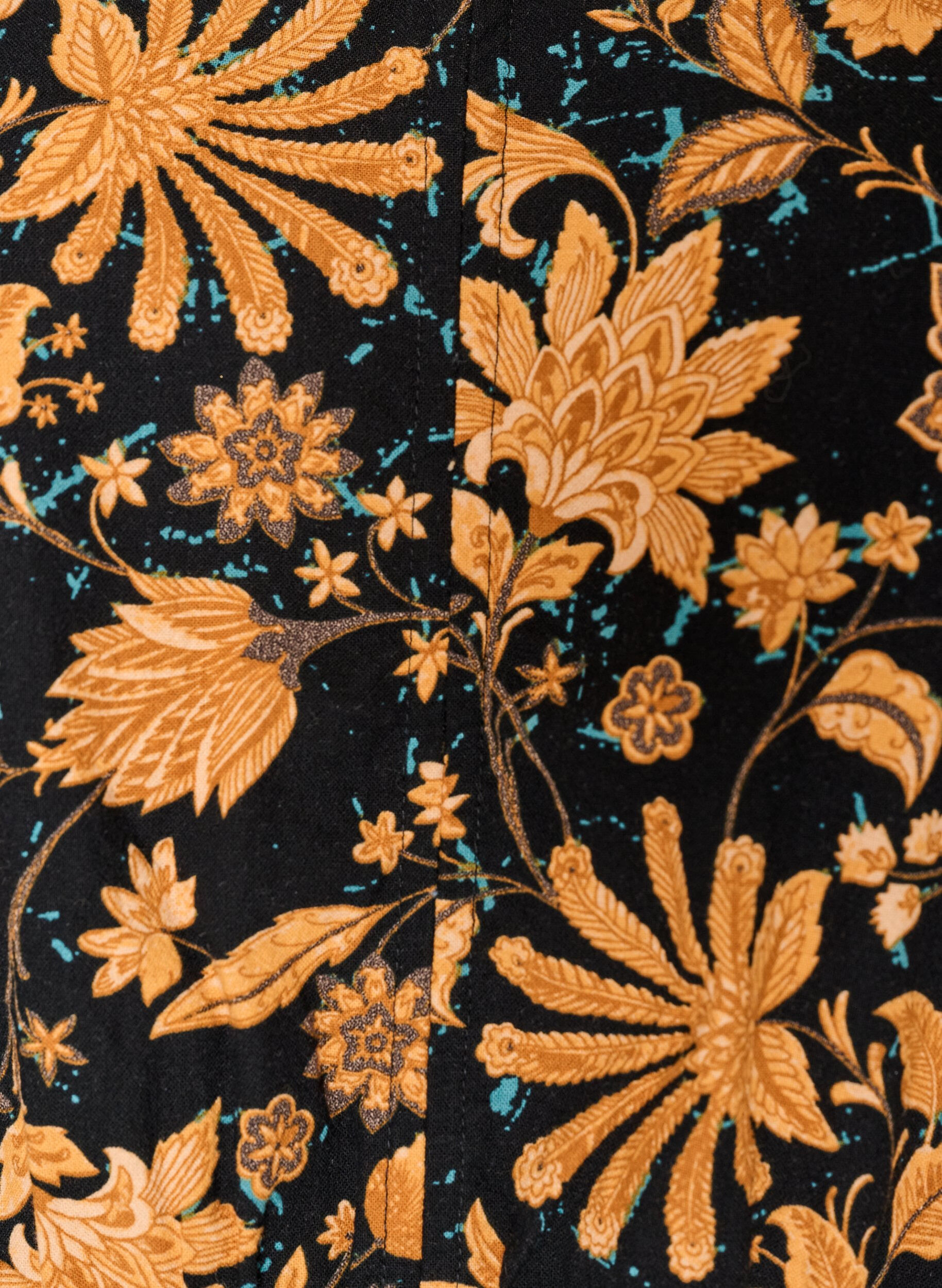 ZizziBlomstret bomullsbluse med knyting, Orange, Packshot image number 2