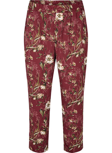 Pysjamasbukser med blomstermønster, Cabernet Flower Pr., Packshot image number 0