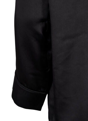 Zizzi Nattskjorte i sateng, Black, Packshot image number 3