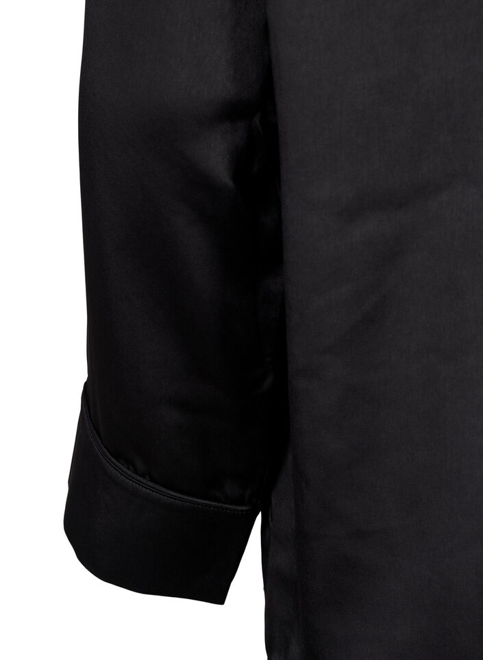 Nattskjorte i sateng, Black, Packshot image number 3