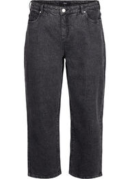 Løse jeans med avkortet lengde, Dark Grey Denim