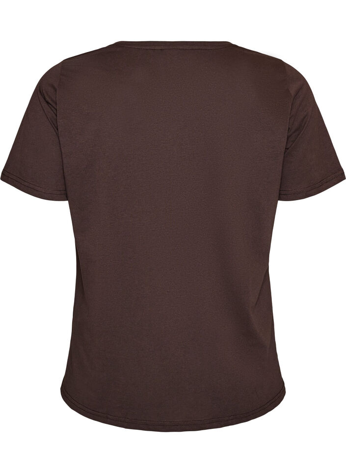 T-skjorte med trykk, Brun, Packshot image number 1