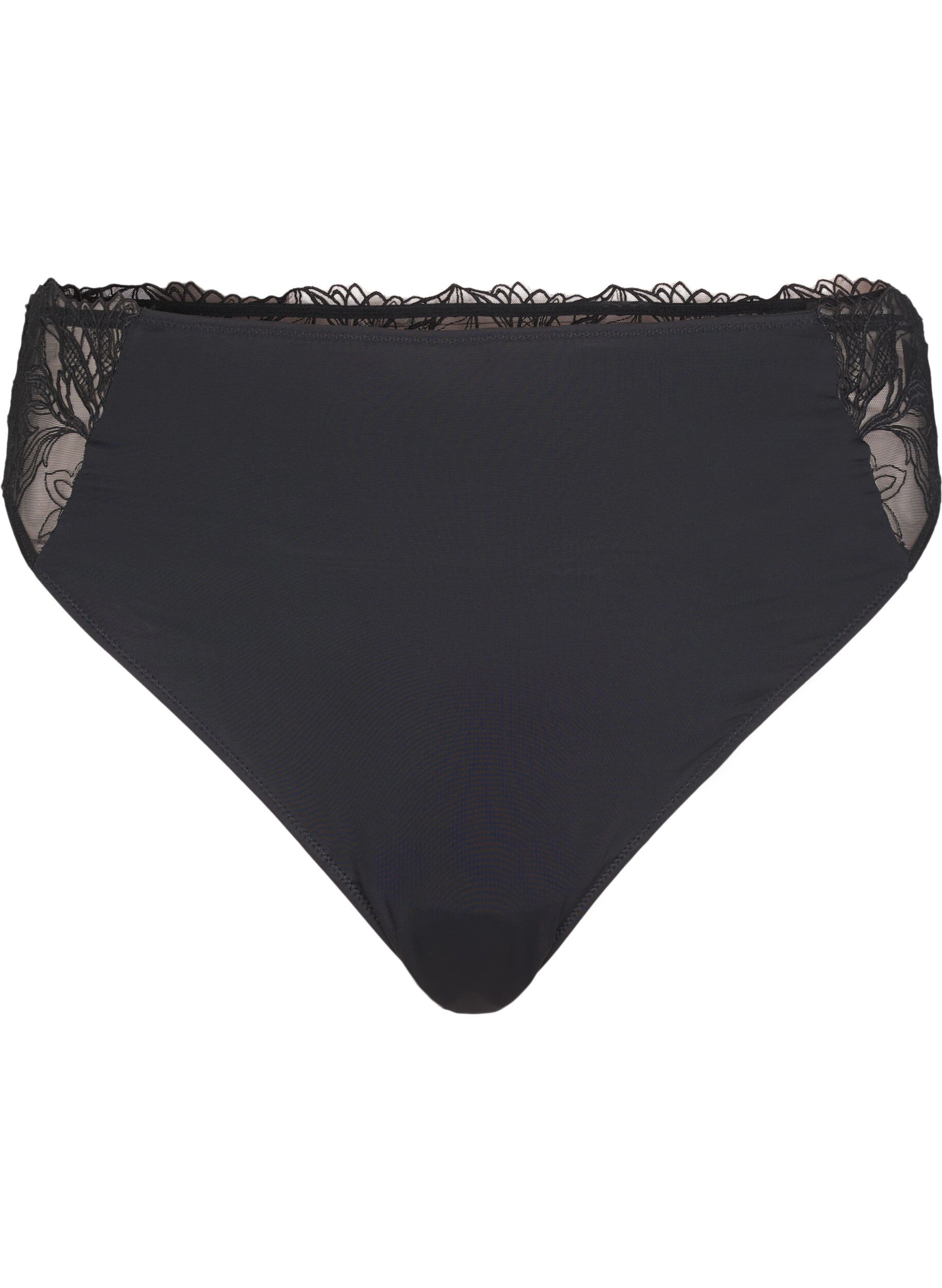 ZizziMikrofiberstring med blonde, Svart, Packshot image number 0