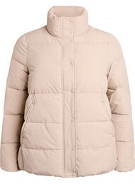 Kort polstret boblejakke med høy hals, Simply Taupe
