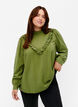 Bluse i viskose med volanger, Loden Green, Model image number 0