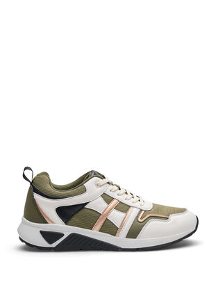 Sneakers med wide fit, Army Green/Rose Gold, Packshot image number 0