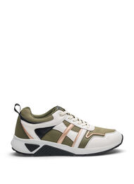 Sneakers med wide fit, Army Green/Rose Gold