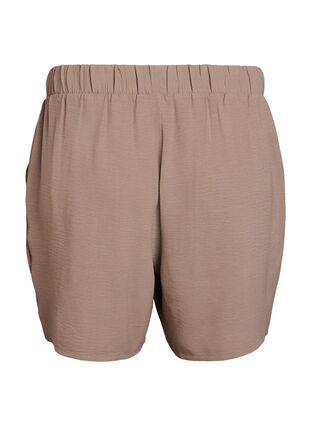 Zizzi Shorts med lommer og elastisk linning, Brun, Packshot image number 1