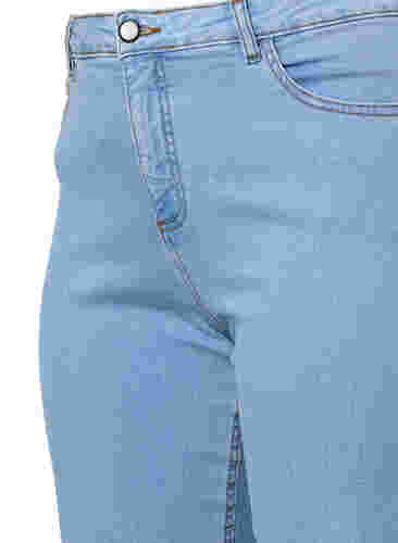 Gemma jeans med høyt liv og hull på kneet, Ex Lgt Blue, Packshot image number 2