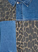 Denimskjorte med leopardmønstrede detaljer, Blå, Packshot image number 4