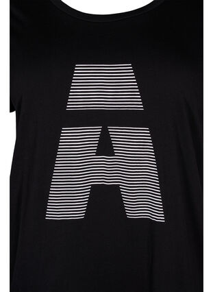 T-skjorte til trening med trykk, Black w. stripe A, Packshot image number 2