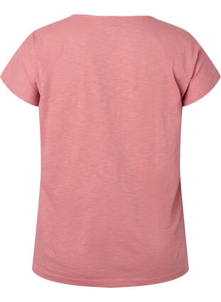 T-skjorte i bomull med mønsterdetalj, Old Rose W. Leaf, Packshot image number 1