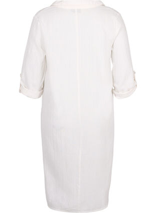Kjole med V-hals og krage, White, Packshot image number 1