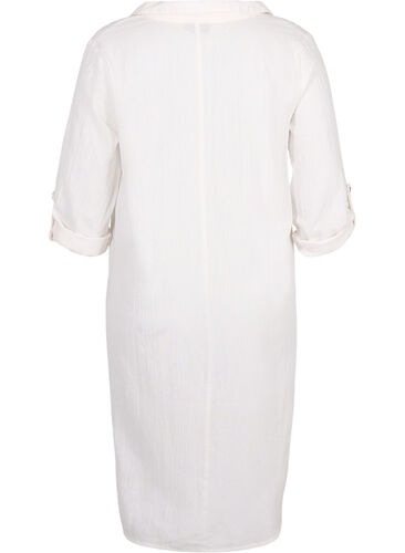 Kjole med V-hals og krage, White, Packshot image number 1