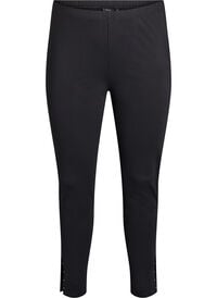Leggings med splitter og små rhinesteiner, Svart Leggings med splitter og små rhinesteiner