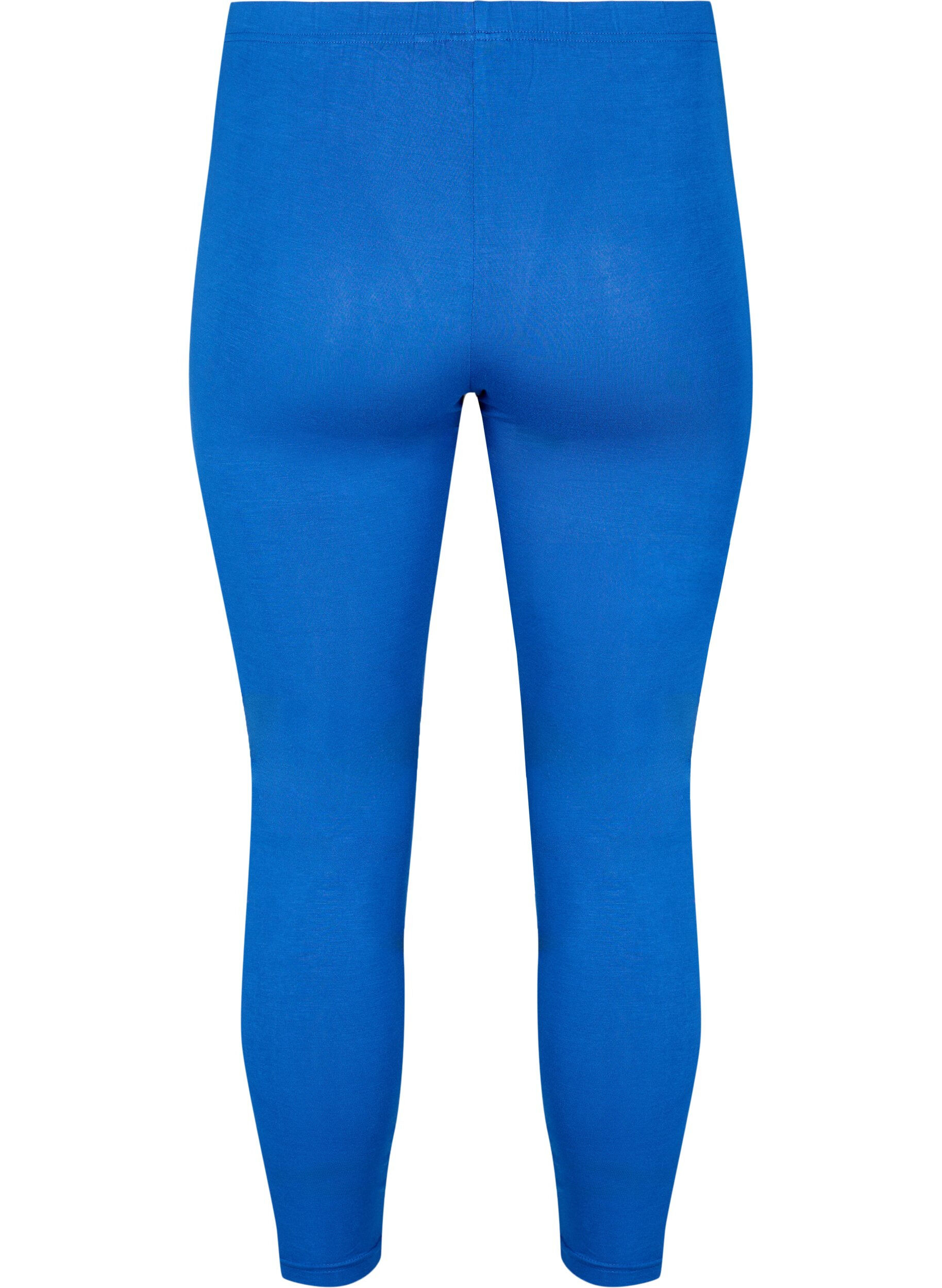 Zizzi Basis leggings i viskose, Bl&aring;, Packshot image number 1