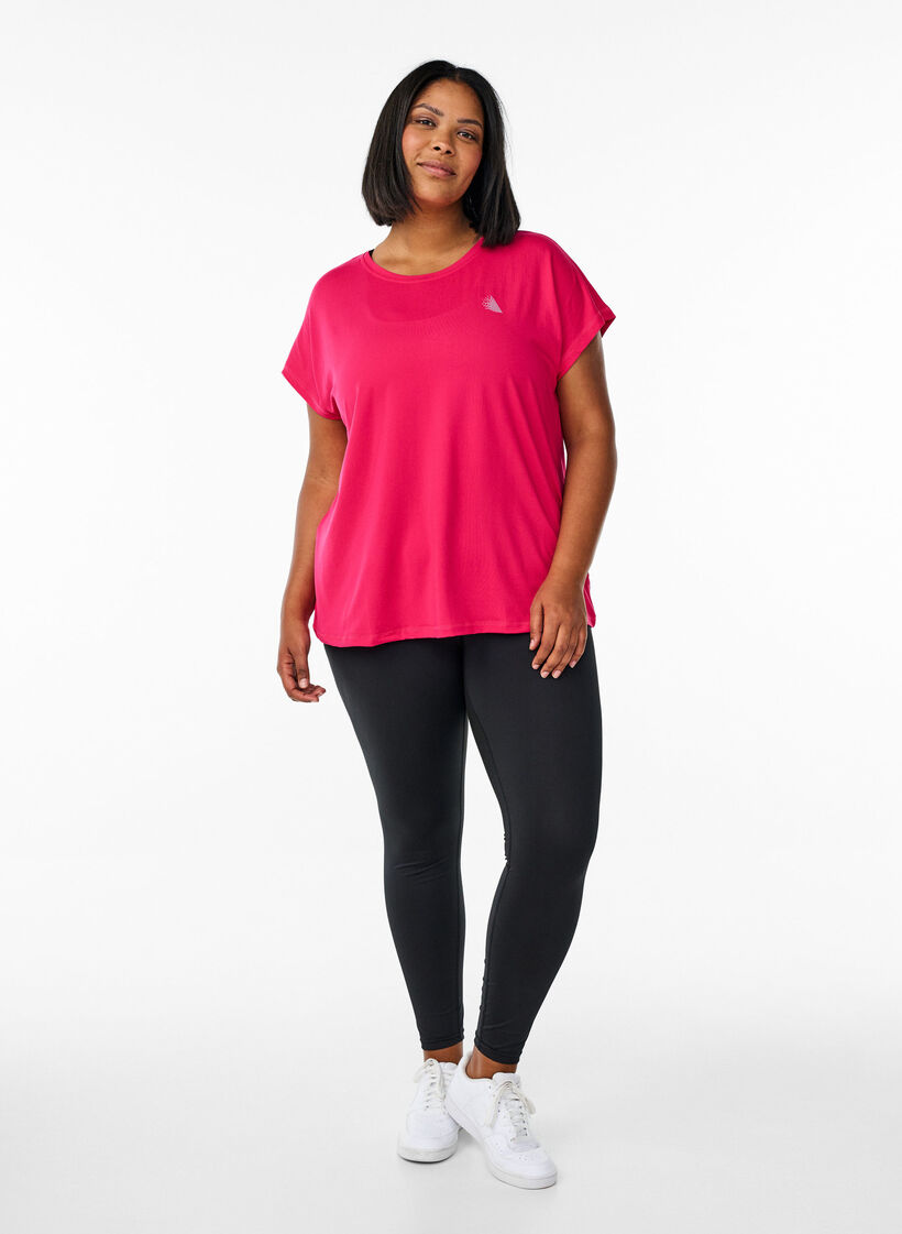 Ensfarget T-skjorte til trening, Rosa, Model image number 1