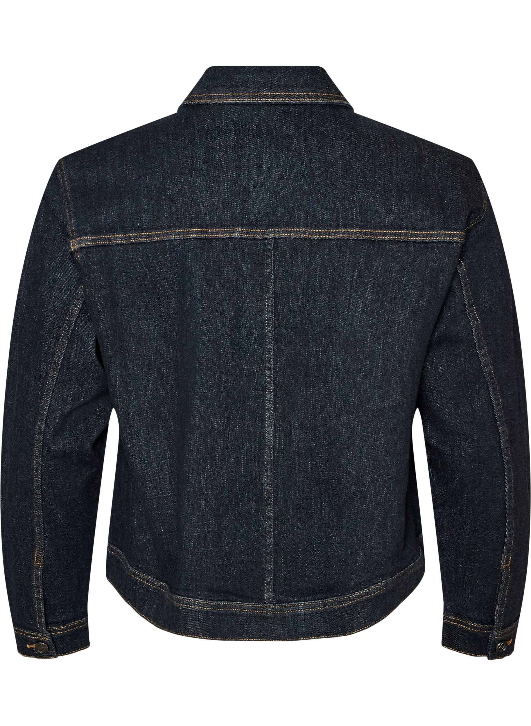 ZizziKlassisk denimjakke med kontrasts&oslash;mmer, Bl&aring;, Packshot image number 1