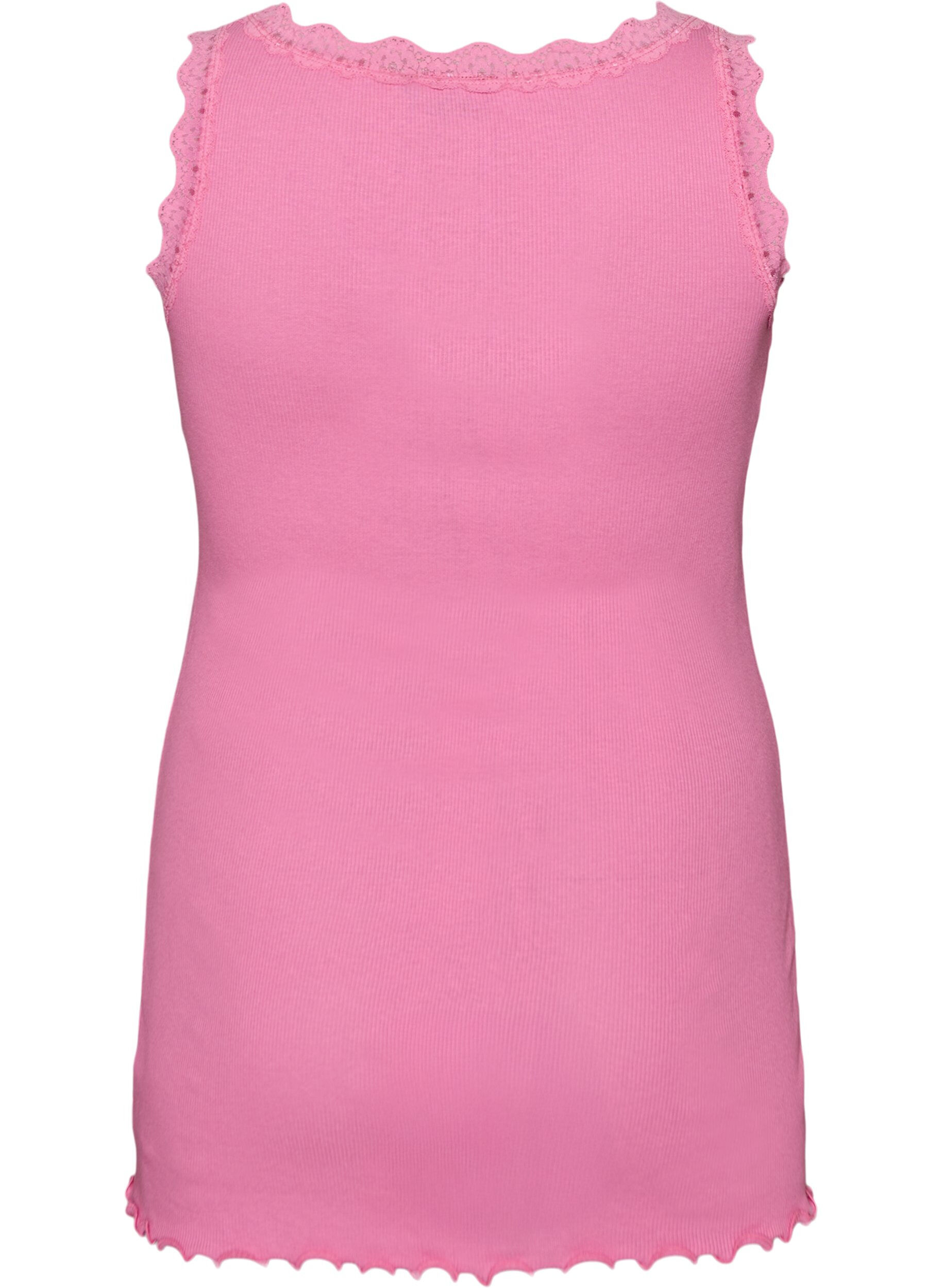 ZizziTopp med blondekant, Rosa, Packshot image number 1