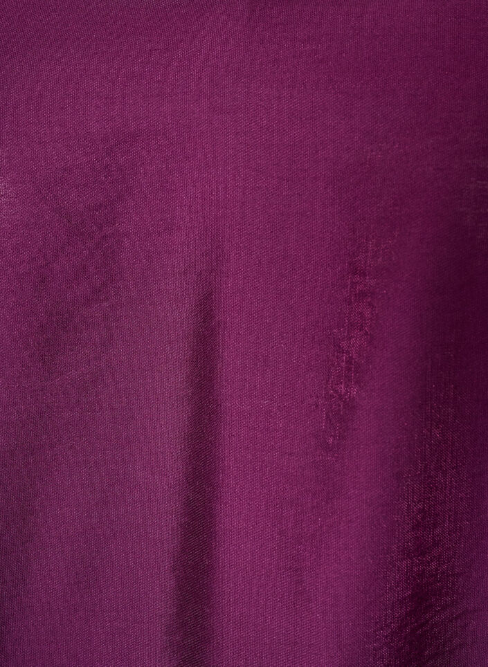 Skinnende tunika med V-hals og 3/4 ermer, Lilla, Packshot image number 2