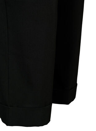 Bukser med høy midje og oppbrett, Black, Packshot image number 3
