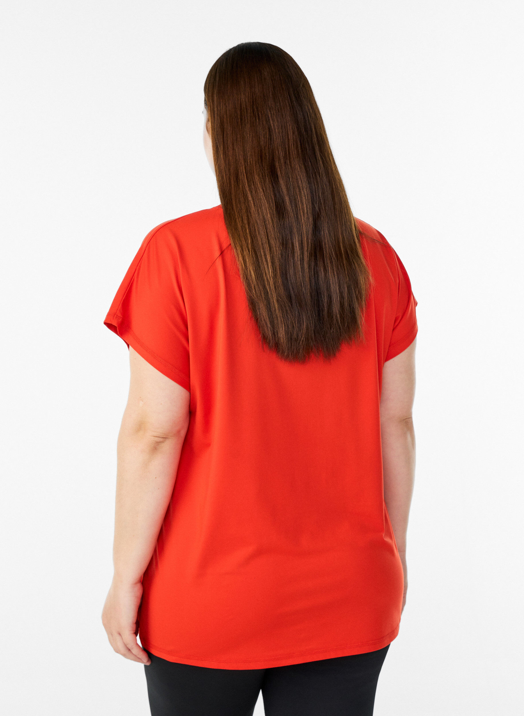ZizziEnsfarget trenings-T-skjorte, Orange, Model image number 2