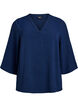 Bluse med 3/4 ermer, Bl&aring;, Packshot image number 0