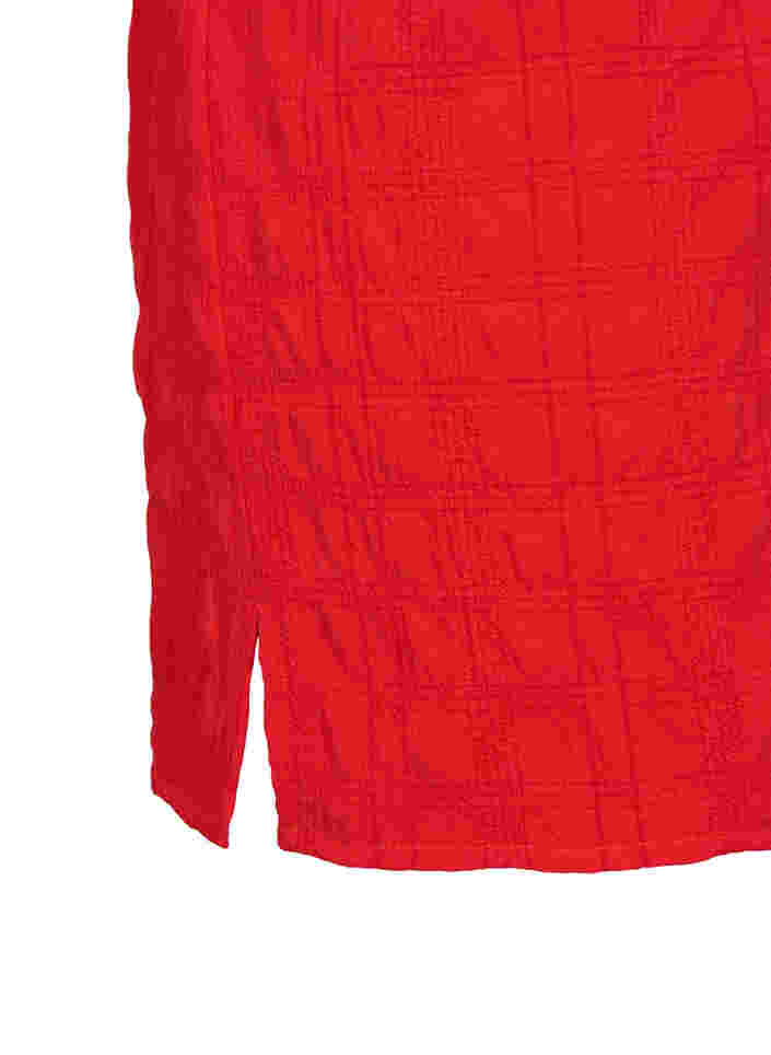 Strukturert tunika med 3/4-ermer, Fiery Red, Packshot image number 3
